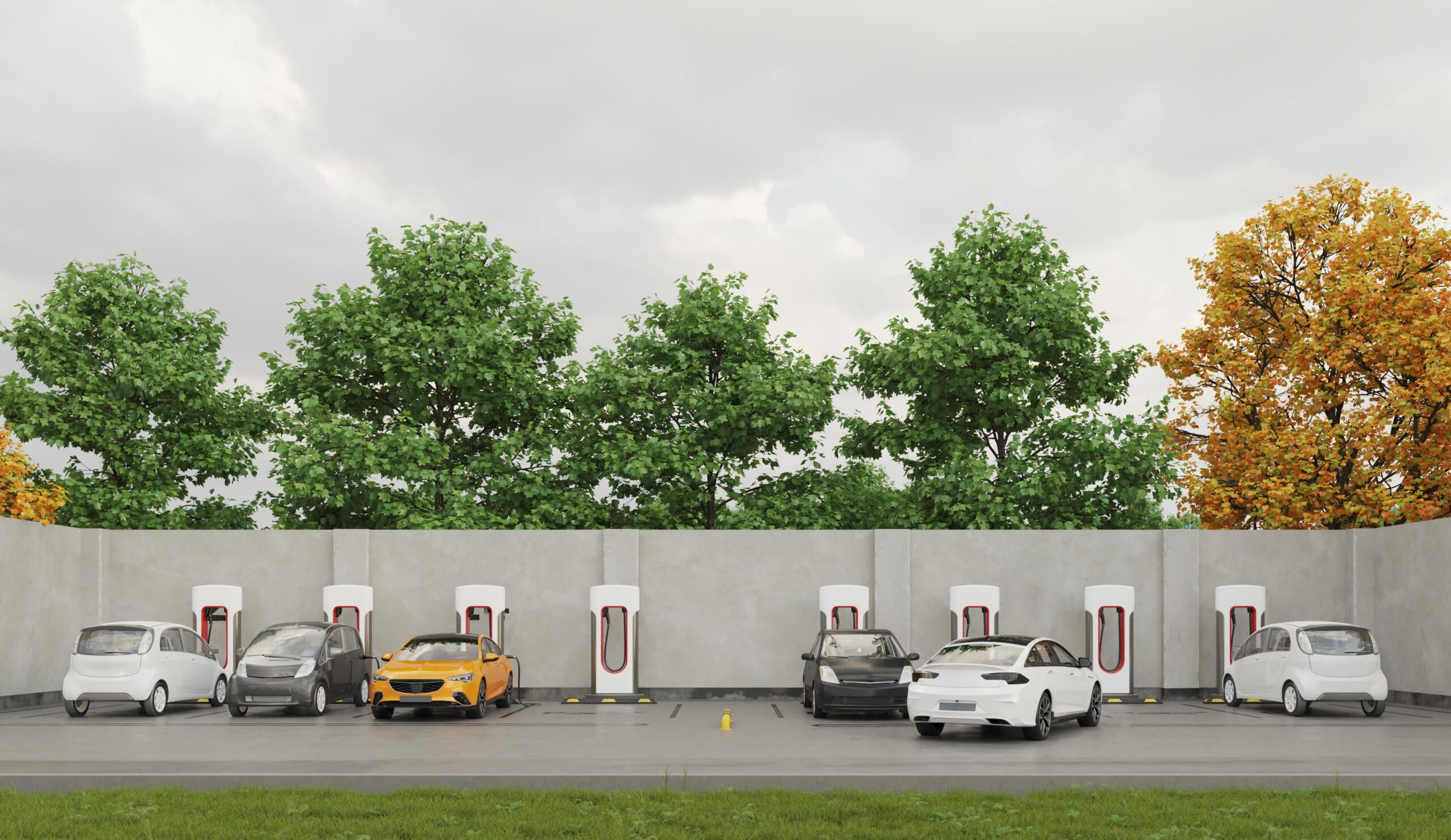 electric-cars-parking-lot-charging